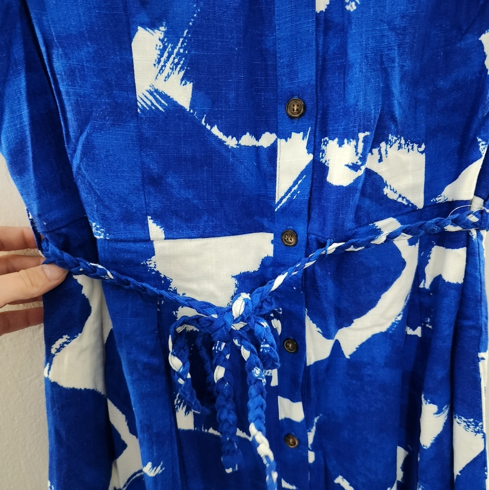 NWT Nine West Abstract Blue and White Dress - Picture 3 of 6